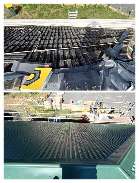 Professional roofing work